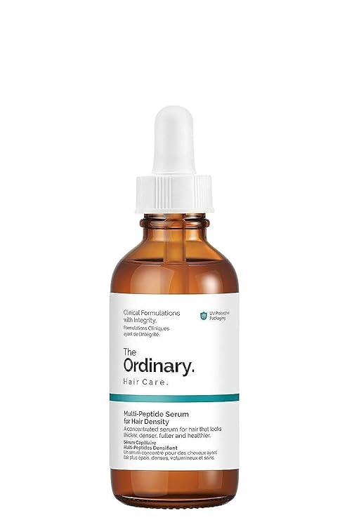 The Ordinary Multi-Peptide Serum For Hair Density, a potent hair growth serum with Redensyl, Procapil, and Baicapil. This best serum for hair growth and thickness is a vegan, oil-free, and lightweight hair serum that supports follicle density and visible regrowth for both men and women experiencing thinning hair.