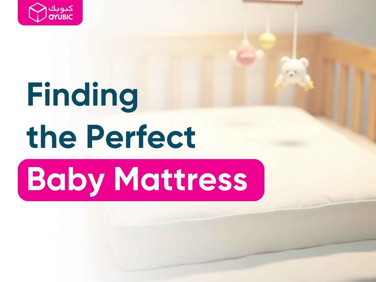 A crib mattress set in a baby crib, emphasizing comfort, appropriate firmness, and safe sleep for newborns.