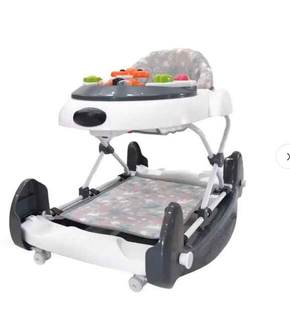 Little Learners 2-in-1 baby walker and jumper with three height settings, anti-slip base, and a padded, machine-washable seat for comfort and safety