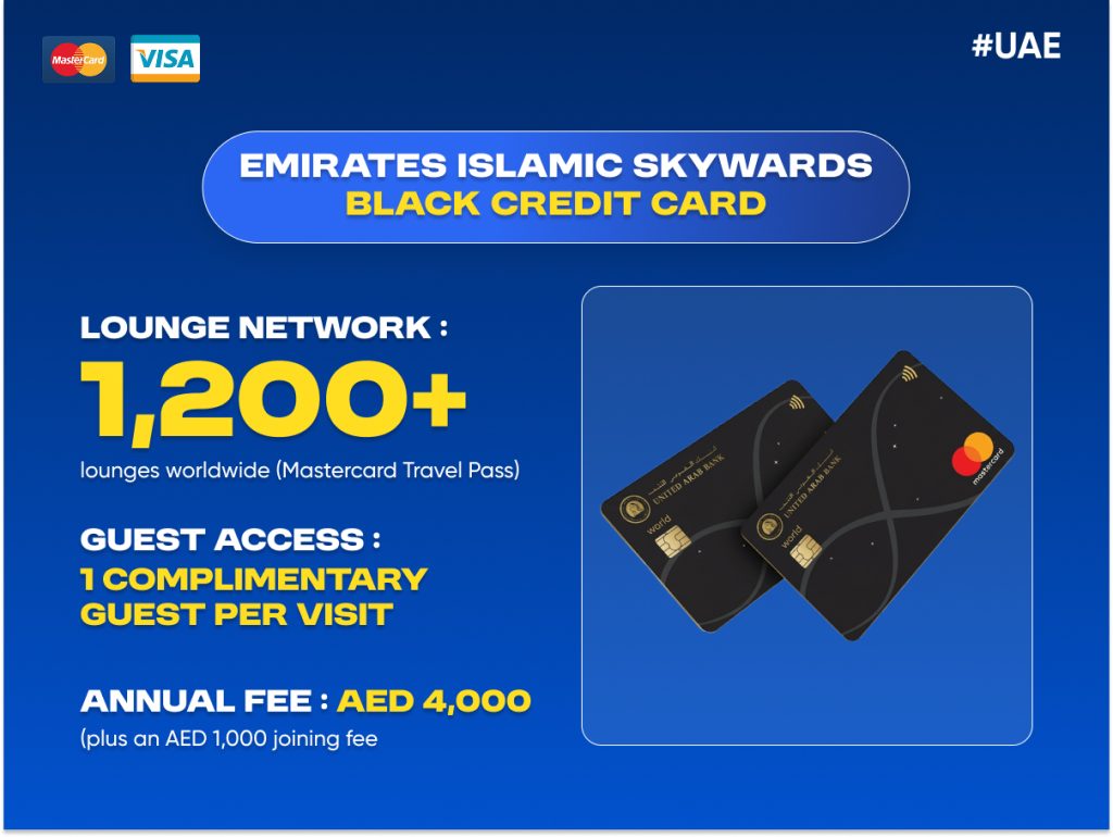 Emirates Islamic Skywards Black Credit Card with unlimited airport lounge access and travel perks