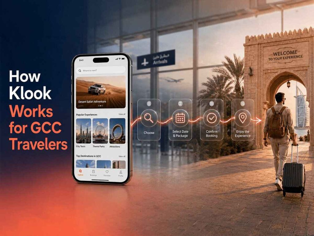 How Klook works for GCC travellers, from choosing an experience and selecting a date to confirming the booking and enjoying the trip.
