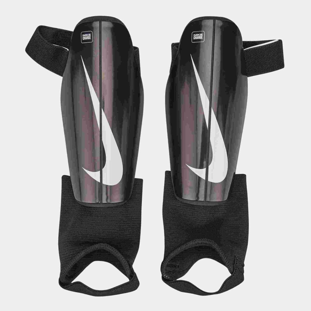 Image of a kid's shin pad by Nike in Black