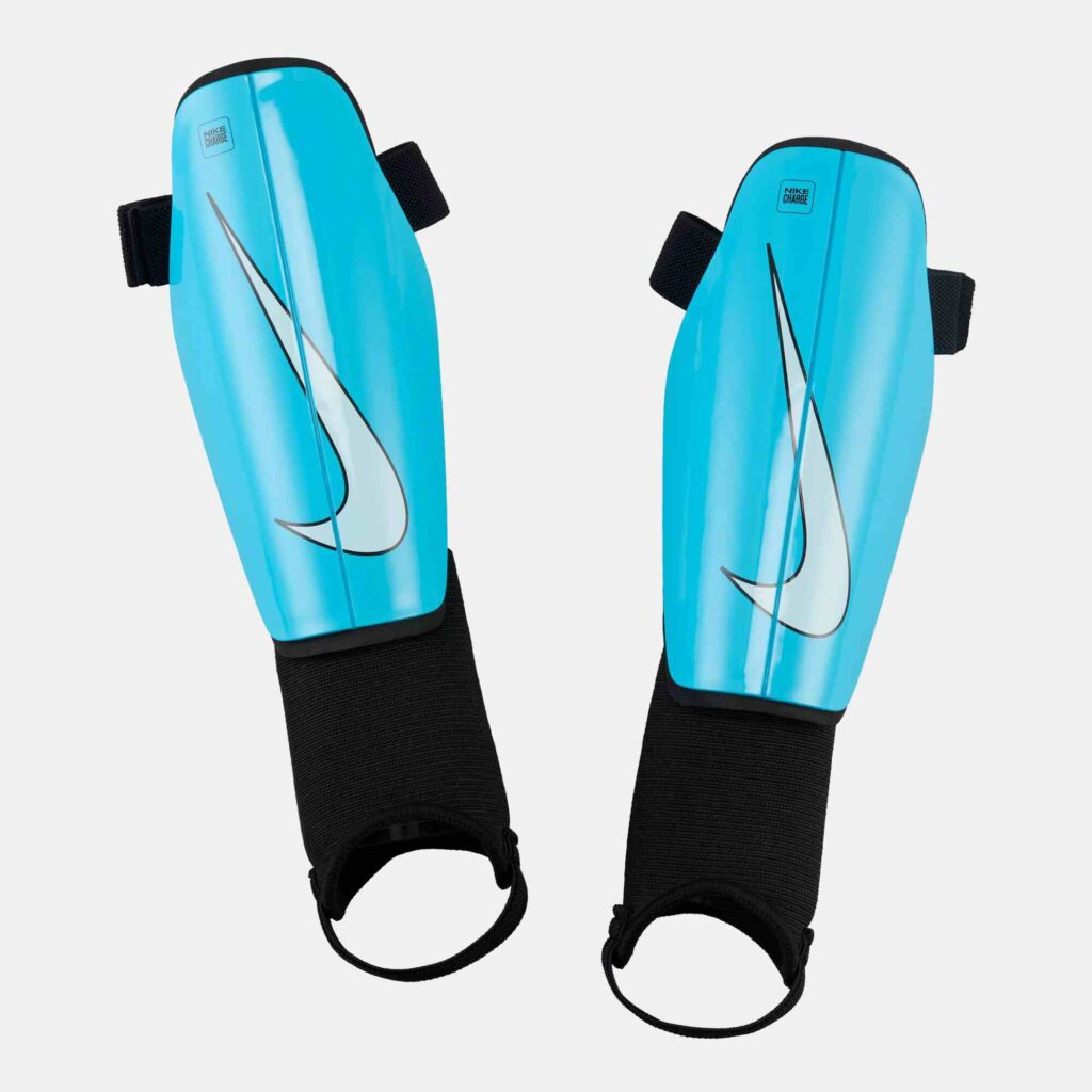 Image of a kid's shin pad by Nike in Blue 