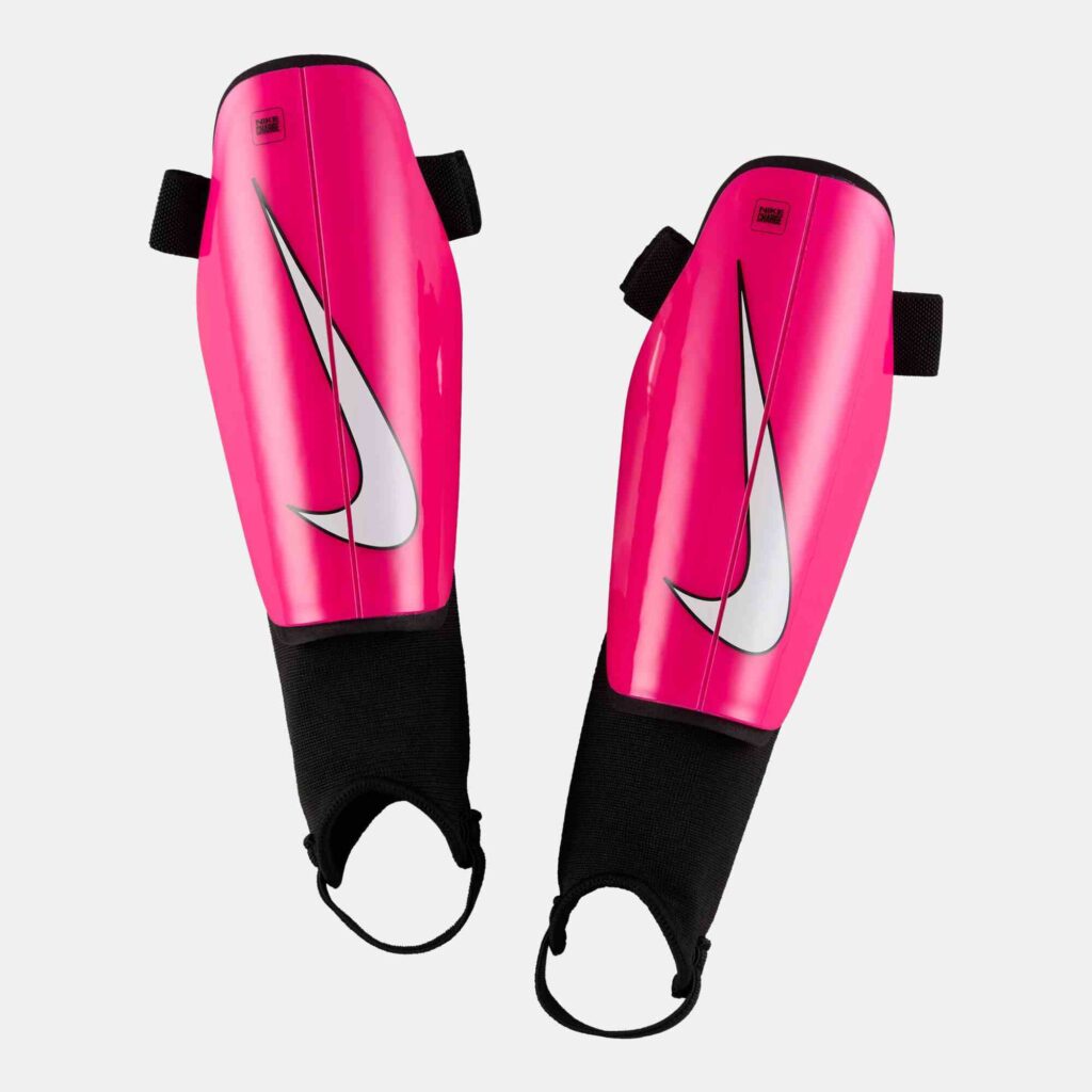 Image of a kid's shin pad by Nike in pink 