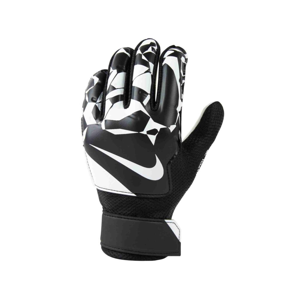 Image of a kid's football gloves  by Nike in Black .