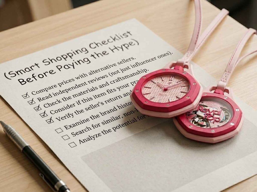 Royal Pop by AP x Swatch pocket watch beside a smart shopping checklist before paying hype prices