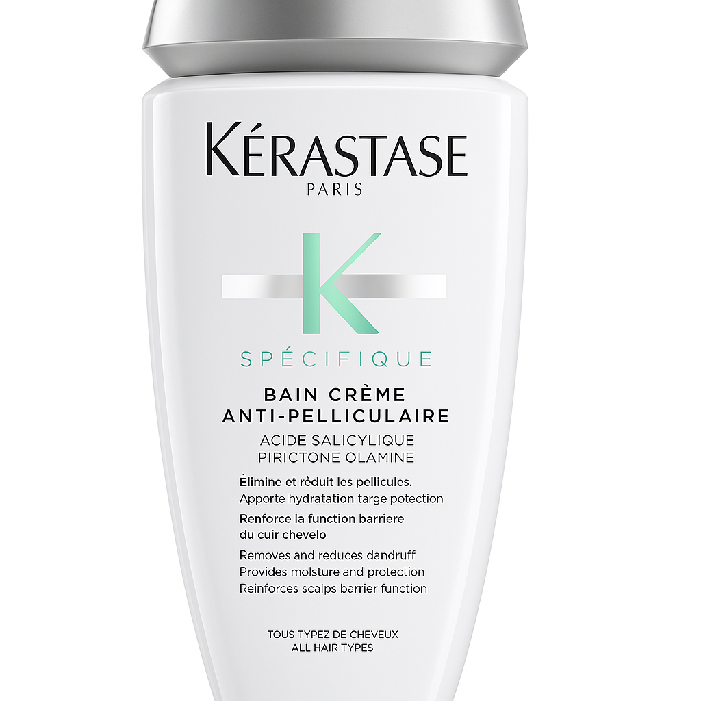 Kérastase Spécifique anti dandruff shampoo with salicylic acid, a premium choice among best anti dandruff shampoos for all hair types.