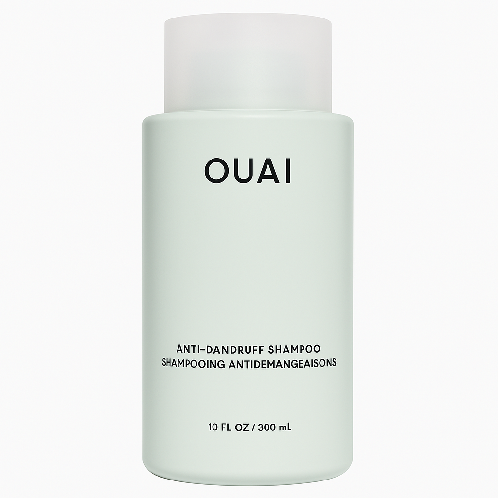 Ouai minimalist anti dandruff shampoo bottle, a best anti dandruff shampoo option for sensitive and reactive scalps.