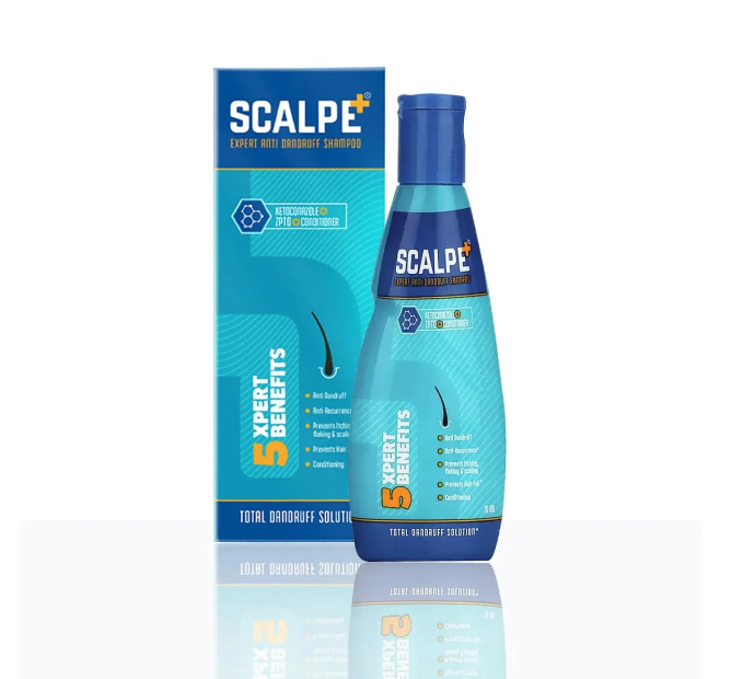 best anti dandruff shampoo Scalpe Plus Expert Anti-Dandruff Shampoo with blue color bottle
