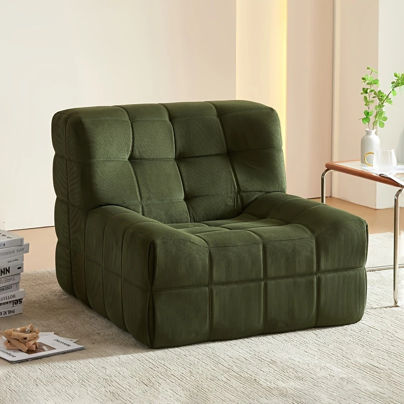 Ultra-Comfort Memory Foam Sofa - Compact, Contemporary Orange Fabric Lounge Chair 