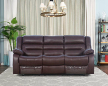 Allende 3-Seater PU Leather Motion Recliner – Brown 