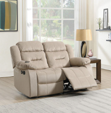 Keith 2-Seater Recliner Sofa With USB – Beige 