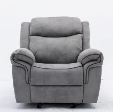 MAF Faux Leather Recliner & Rocking Manual Sofa – Grey 