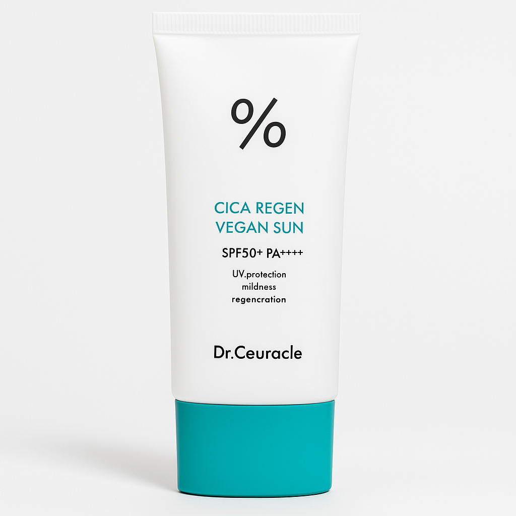 A vegan Korean sunscreen tube from Dr.Ceuracle, designed for sensitive skin and known as one of the best face sunscreens for sensitive skin