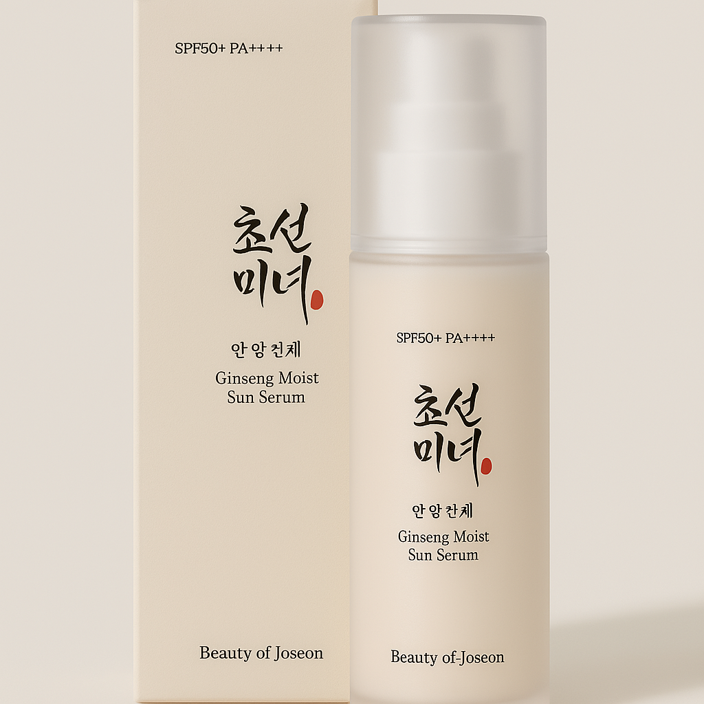 A nourishing Korean sunscreen serum infused with ginseng, ideal for dry skin and regarded as one of the best Korean sunscreens for sensitive skin.