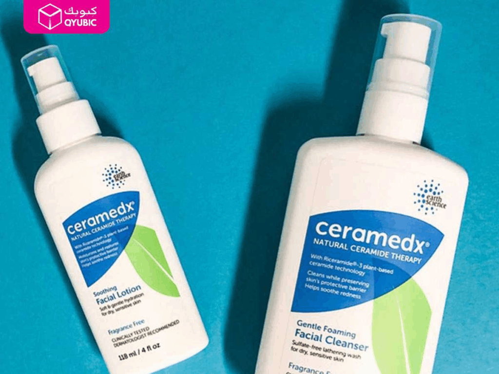 Ceramedx facial cleanser and lotion with plant-based ceramides, a trending duo among Korean face products for dry and sensitive skin types.