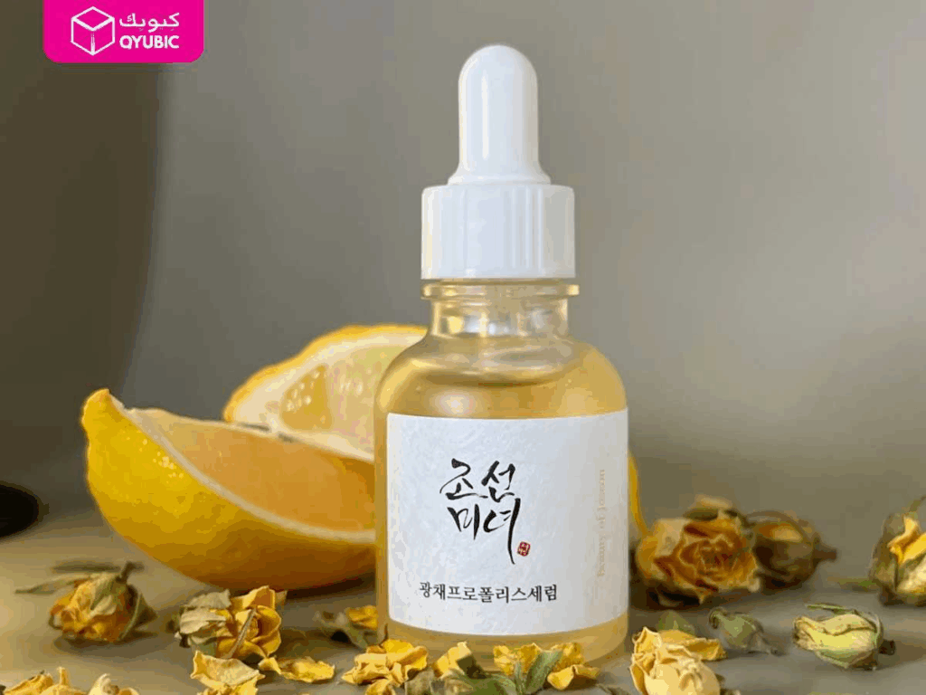 A dropper bottle of Beauty of Joseon Propolis + Niacinamide Serum placed beside dried florals, a must-try Korean face product loved for its glow-boosting formula.