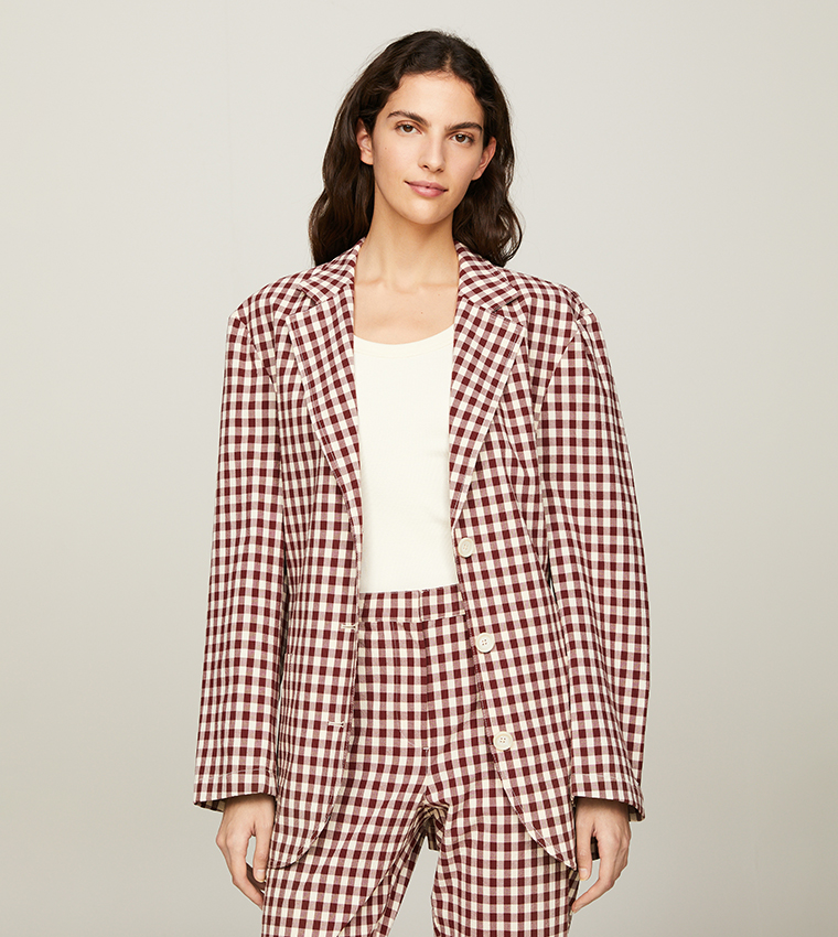 Tommy Hilfiger Gingham Oversized Blazer