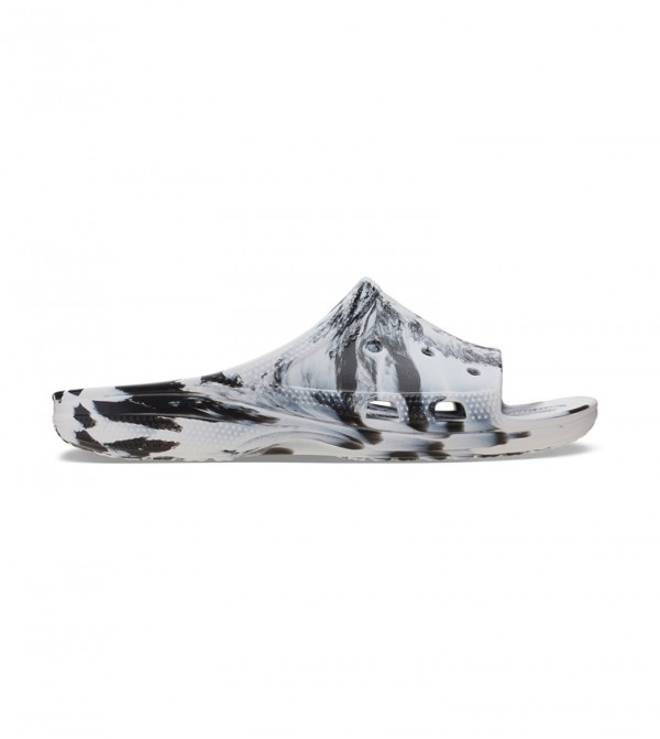 Black and white marbled Crocs slide sandal in UAE