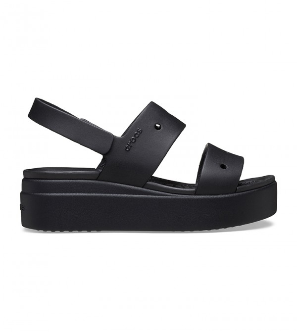 Black Crocs platform sandal for casual wear