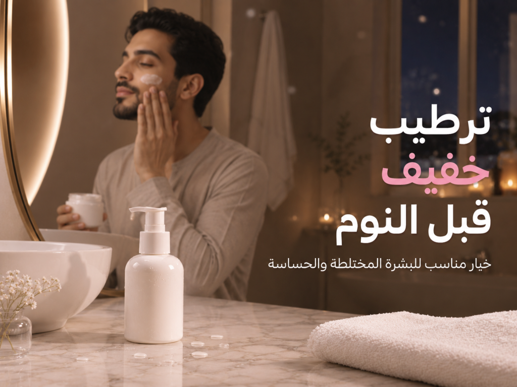 لوشن ترطيب الوجه المسائي من سيرافي للبشرة المختلطة والحساسة قبل النوم