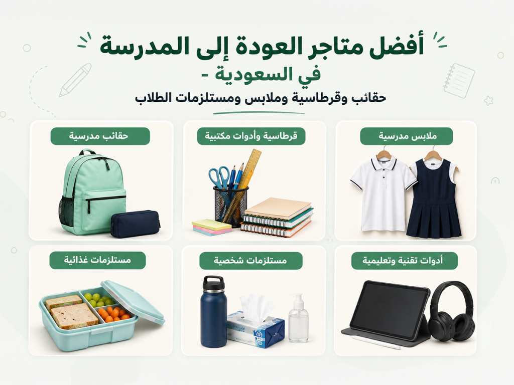 أفضل متاجر العودة إلى المدرسة في السعودية - حقائب وقرطاسية وملابس ومستلزمات الطلاب