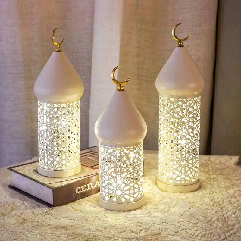 A beautiful and glowing Golden Decorative Metal Lantern (LED Light)