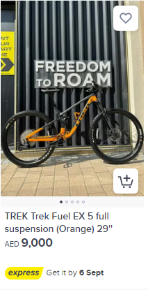 Trek Fuel EX 5 Mountain Bike in noon uae, eligible for discount