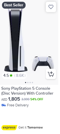 Sony PlayStation 5 Console with Controller in noon uae, eligible for discount
