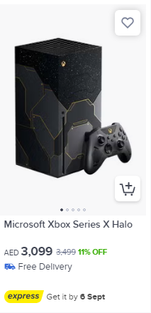 Microsoft Xbox Series X with Halo Infinite in noon uae, eligible for discount